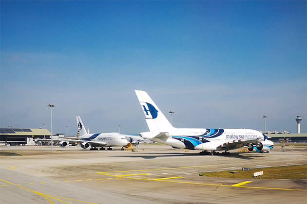 KLIAに駐機されているA380