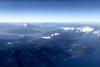 飛行機内から見た富士山